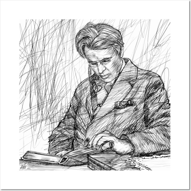 W. B. YEATS - ink portrait .2 Wall Art by lautir